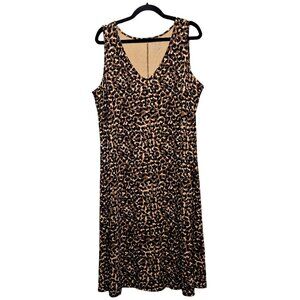 Kate Hill Woman Sleeveless Animal Print Dress 1X